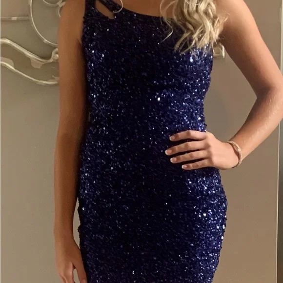House of Tux | Dresses | Navy Sequin Homecoming Dress | Poshmark